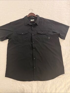Men's Columbia Antimicrobial Black Short-Sleeve Fishing Hiking Outdoor Shirt XXL